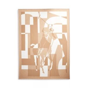 Ralph Lauren Tan and White Polo Blanket